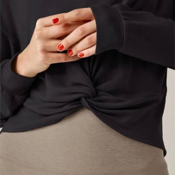 Beyond Yoga Black Twist Up Reversible Pullover - Picture 3 of 7